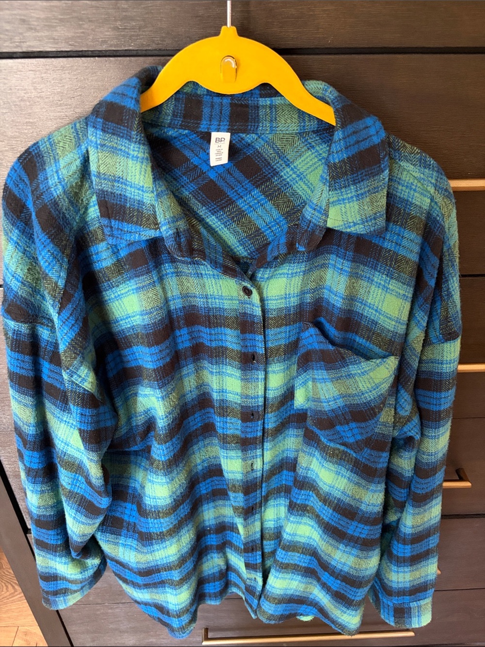 bp Blue & Green Plaid Flannel Shirt
